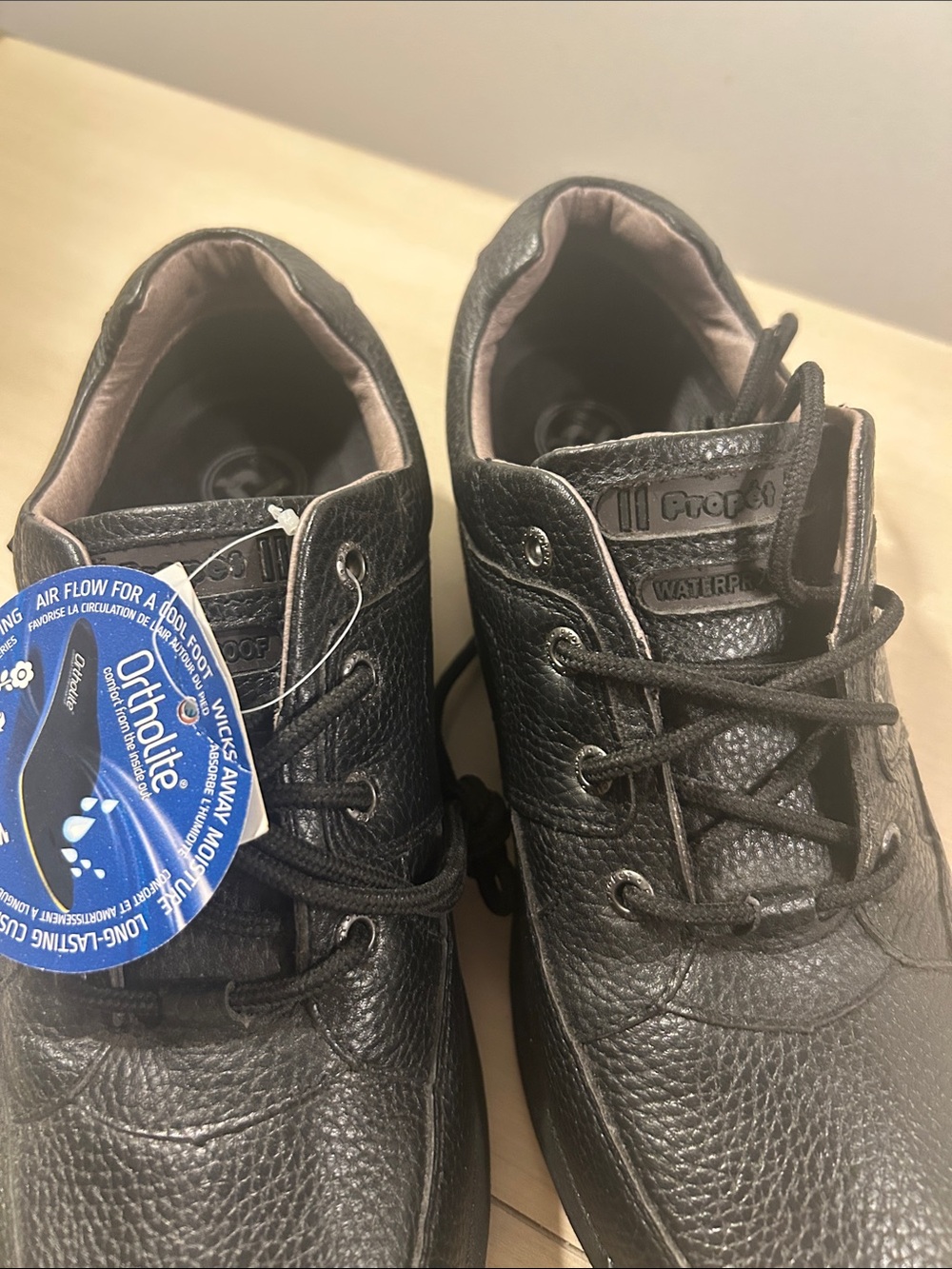 Propet Black Men's Waterproof Lace-Up Derby Shoes